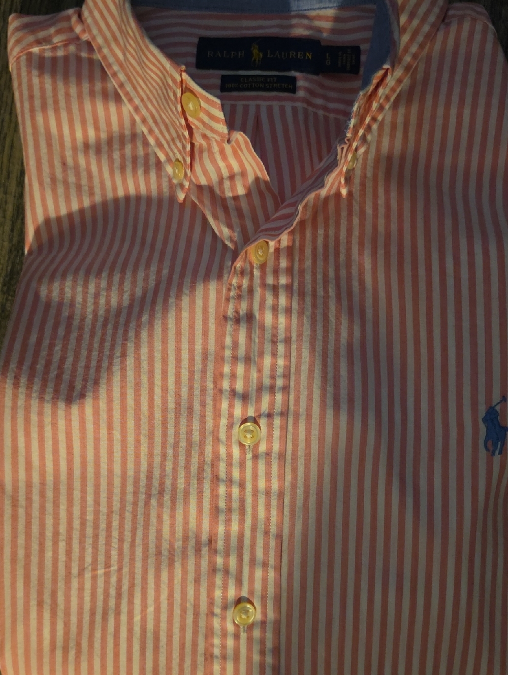 Ralph Lauren Pink and White Striped Dress Shirt